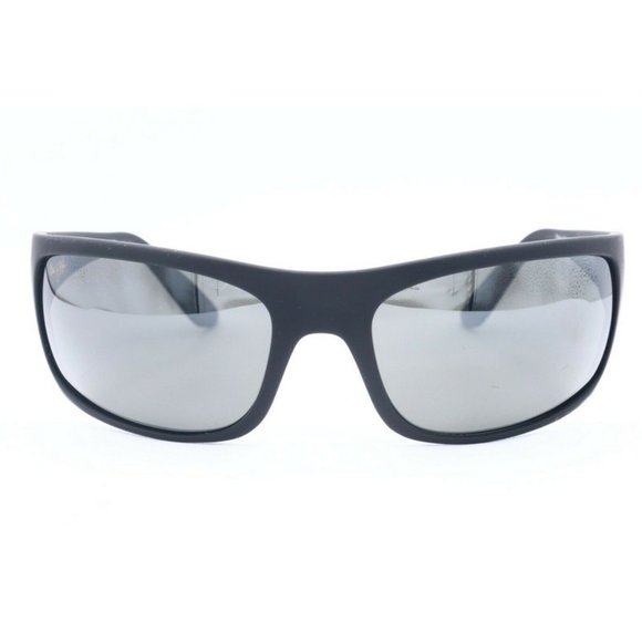 Maui Jim Peahi MJ 202-2M Wrap Black Wrap Sunglasses Gray Polarized Lens 65mm (C) - Picture 2 of 6